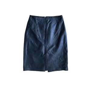 Danier Black Leather A-line Midi Skirt Size US 0
